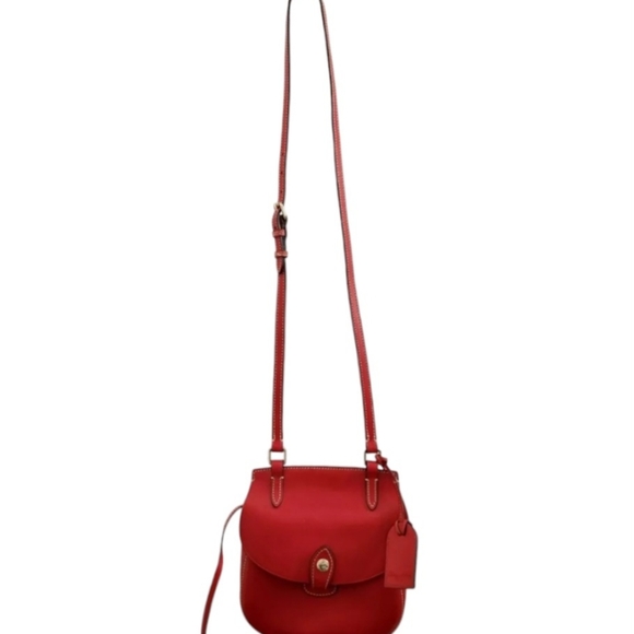 Red Dooney & Bourke Alto Collection Crossbody Bag Saddle bag Vintage - Picture 2 of 7